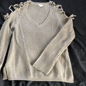 Garage olive Sweater with ties shoulders, Size XS